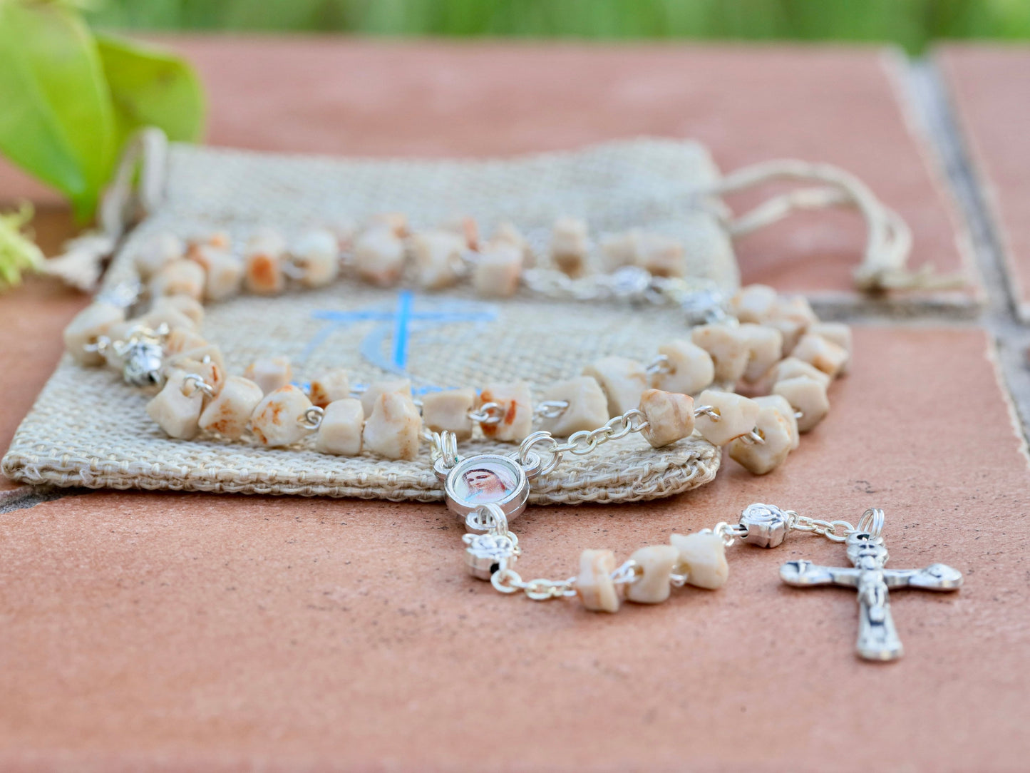 Miniature stone rosary | natural rocks rosary | Medjugorje stone rosary |  dainty rosary, Rosary made with Apparition Hill stones