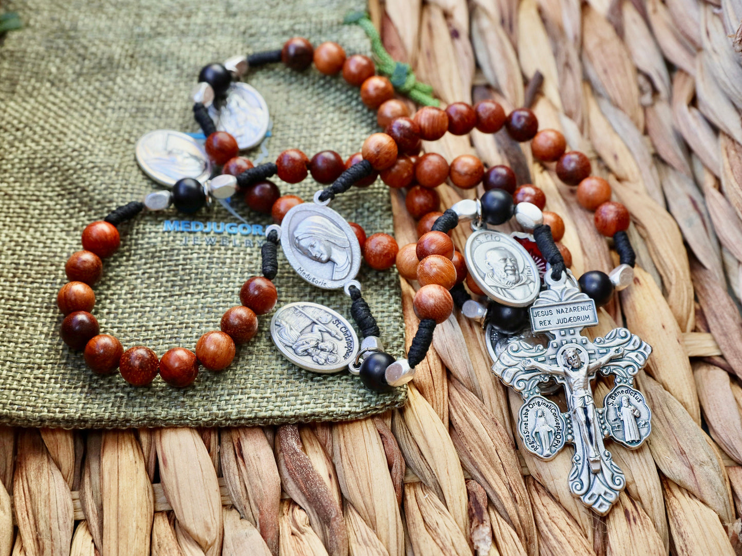 Natural wood rosary, forgiveness Pardon Crucifix rosary,Miraculous medal St Benedict rosary,traditional rosary for women, forgiveness rosary