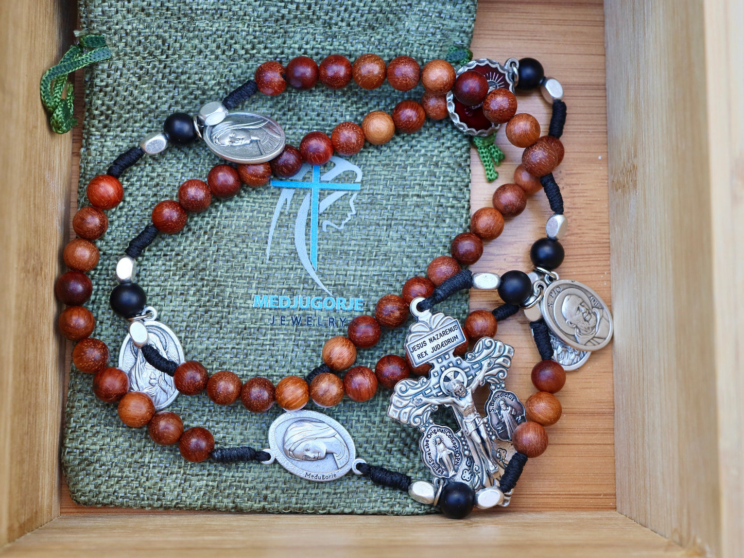 Natural wood rosary, forgiveness Pardon Crucifix rosary,Miraculous medal St Benedict rosary,traditional rosary for women, forgiveness rosary