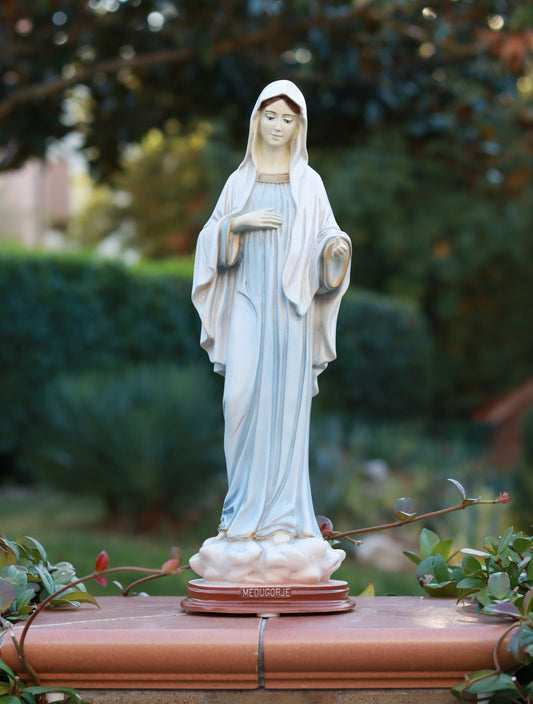 16 inch Medjugorje Queen of Peace statue , 40 cm statue of Our Lady,Mother Mary Home altar catholic statue, garden statue of Virgin Mary